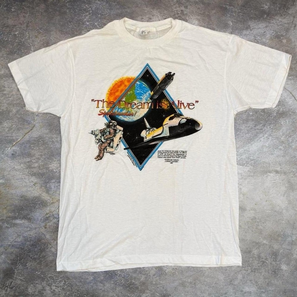 Vintage "The Dream Is Alive" 1985 Smithsonian Graphic Tee Adult XL USA Made 80s